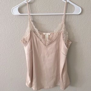 Champagne Silk Top w/ Lace